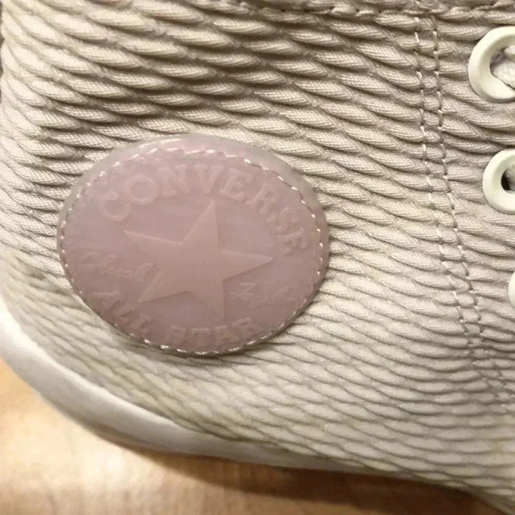 Converse Chuck Taylor all-star high top cream colored lace up platform sneakers. - Picture 3 of 7